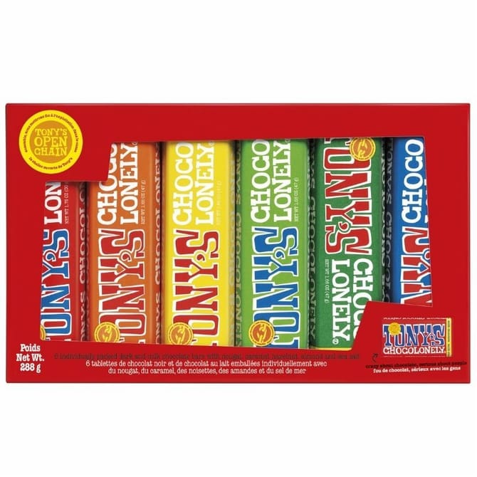 Tony's Chocolonely 6 tablettes de Chocolates / 6ct