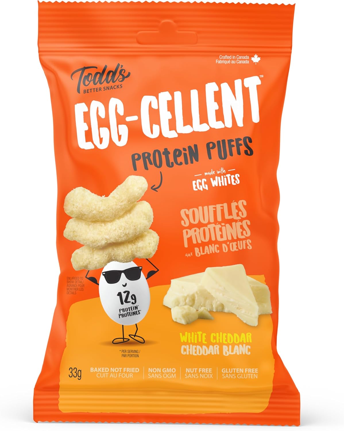 Todd's Egg-Cell Protein Puffs White Cheddar / 33g