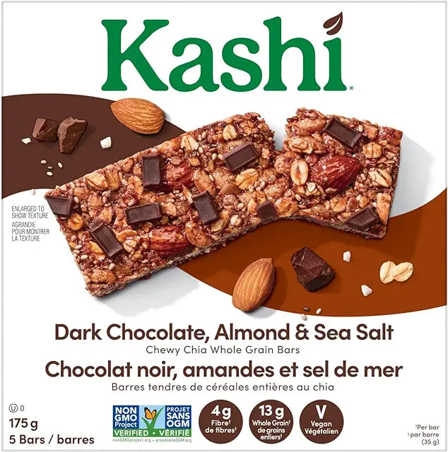 Kashi Dark Chocolate, Almond and Fleur de Sel Bars / 175g