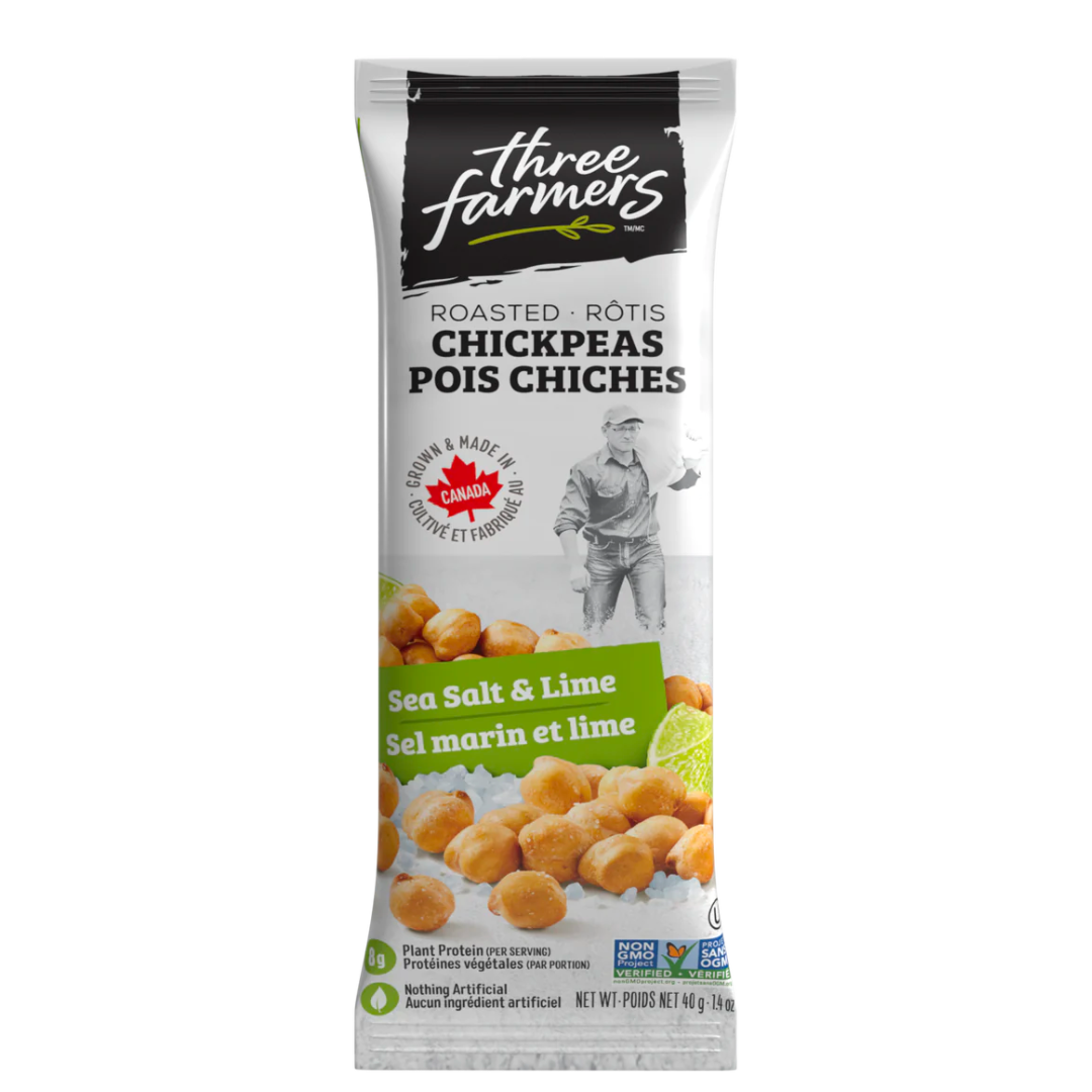 Three Farmers Chickpeas Sea Salt and Lime Snack Size / 40g