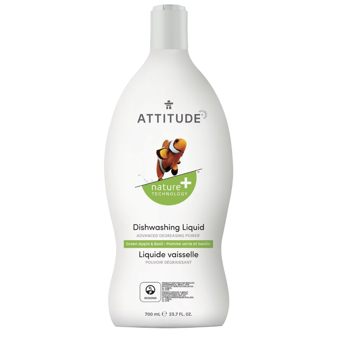 Attitude Green Apple and Basil Dishwashing Liquid / 700ml