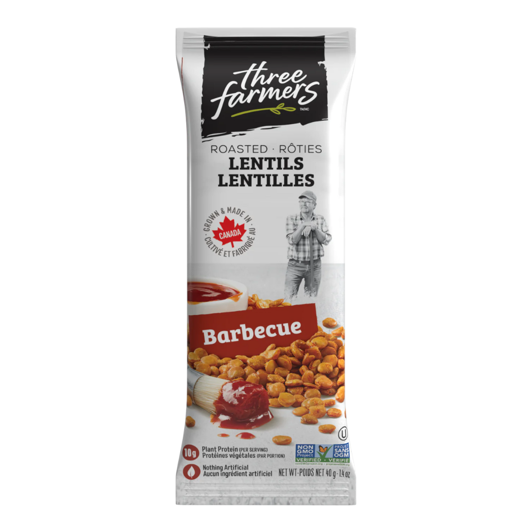Three Farmers BBQ lentils snack size / 40g