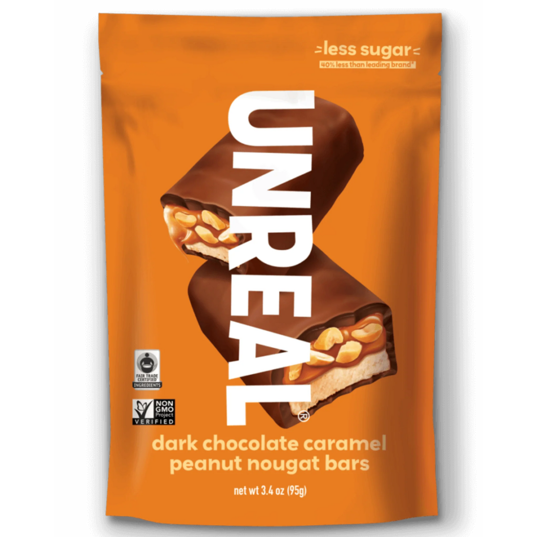 Unreal Dark Chocolate Bars with Nougat, Caramel and Peanuts in a Bag / 94g