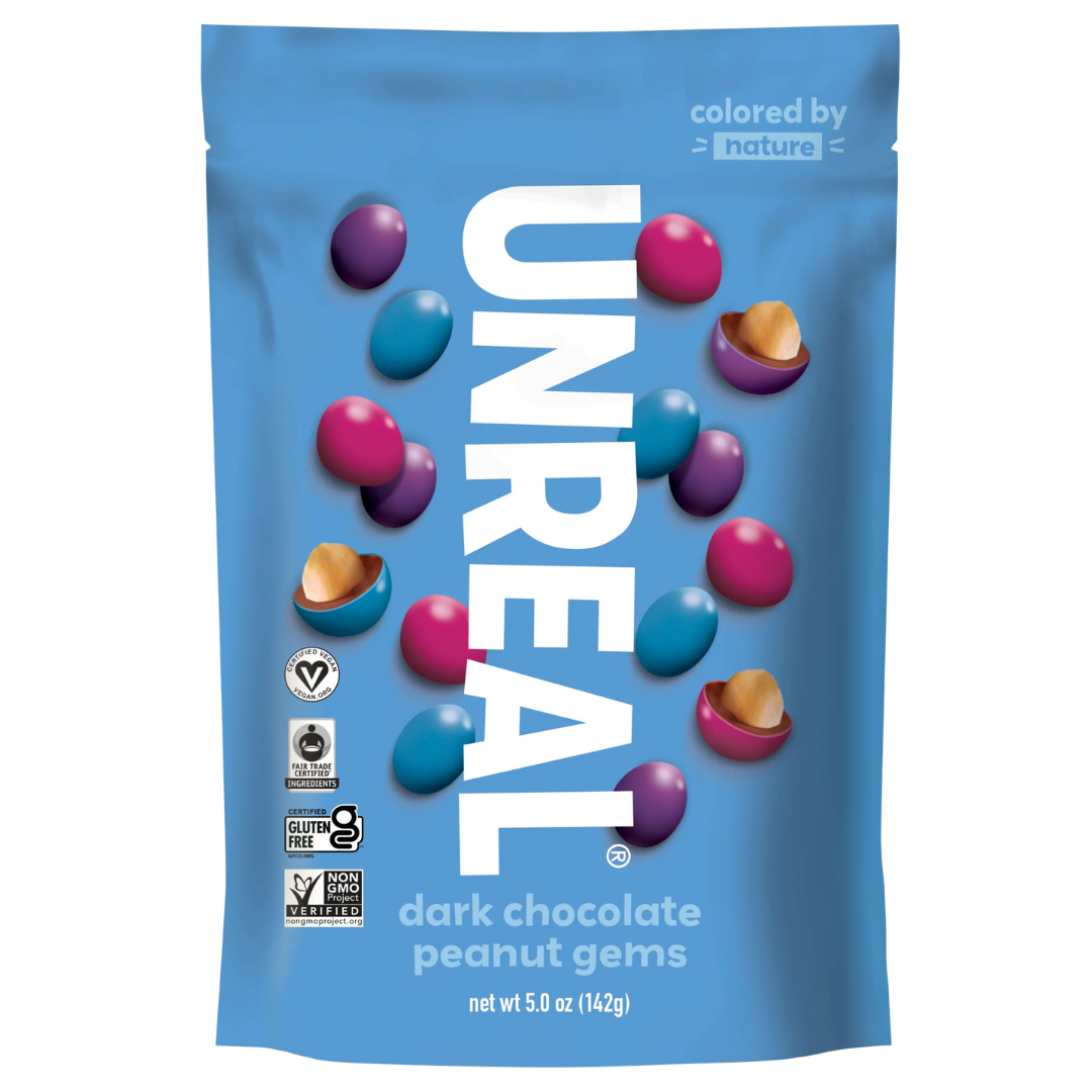 Unreal Gems Dark Chocolate Peanuts / 142g