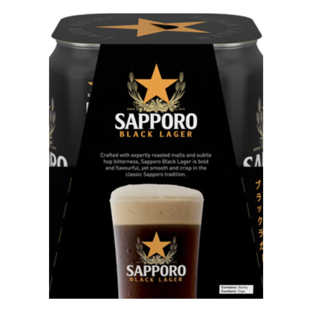 Sapporo Black Lager Beer/4x500ml