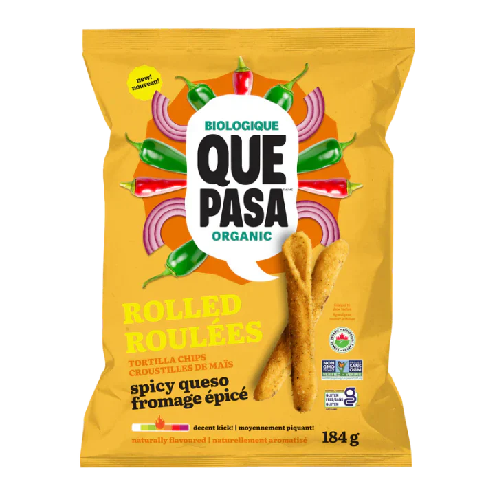Que Pasa Spicy Queso Rolled Tortilla Chips / 184g