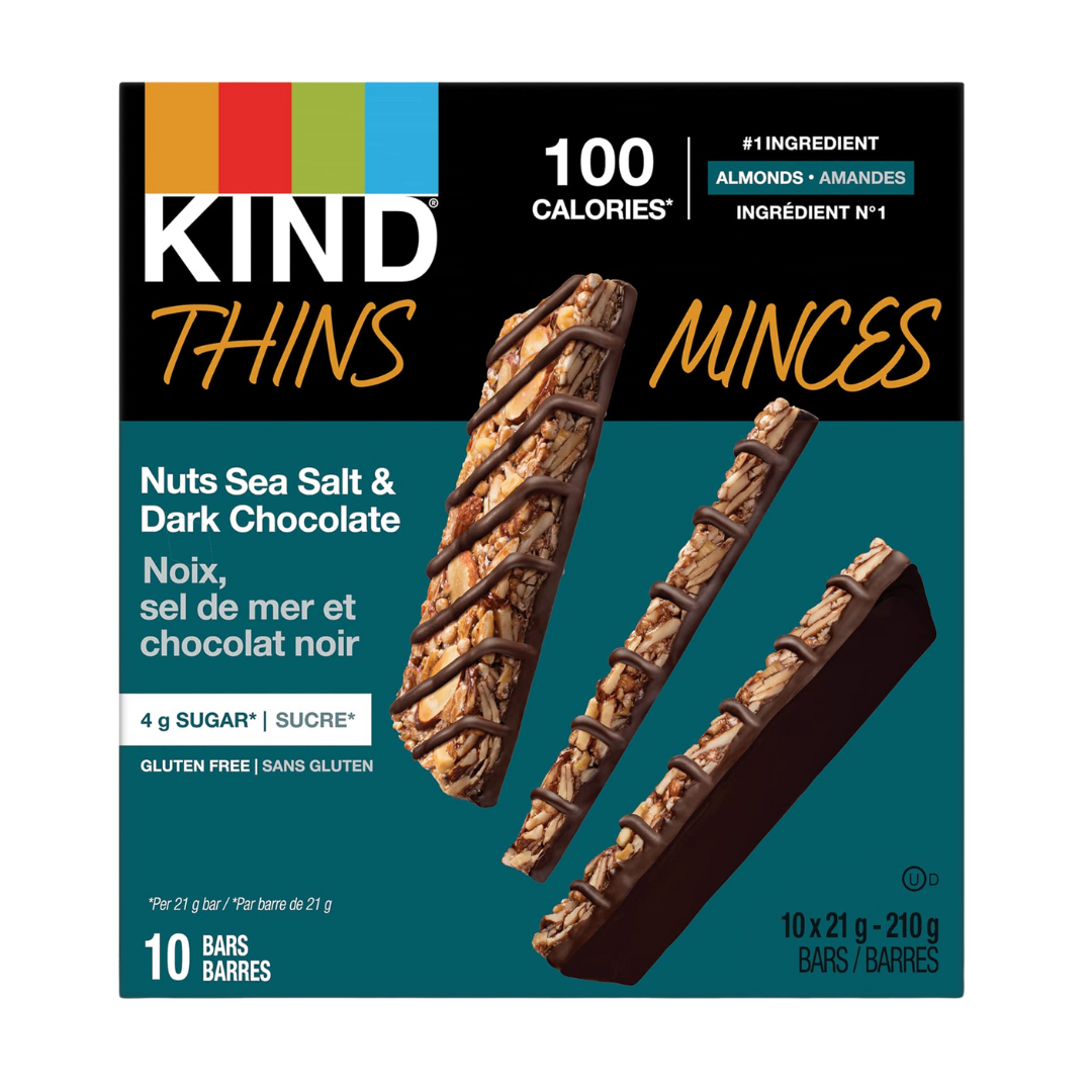 Kind Box of Thin Bars Nuts, Sea Salt and Dark Chocolate / 10x21g