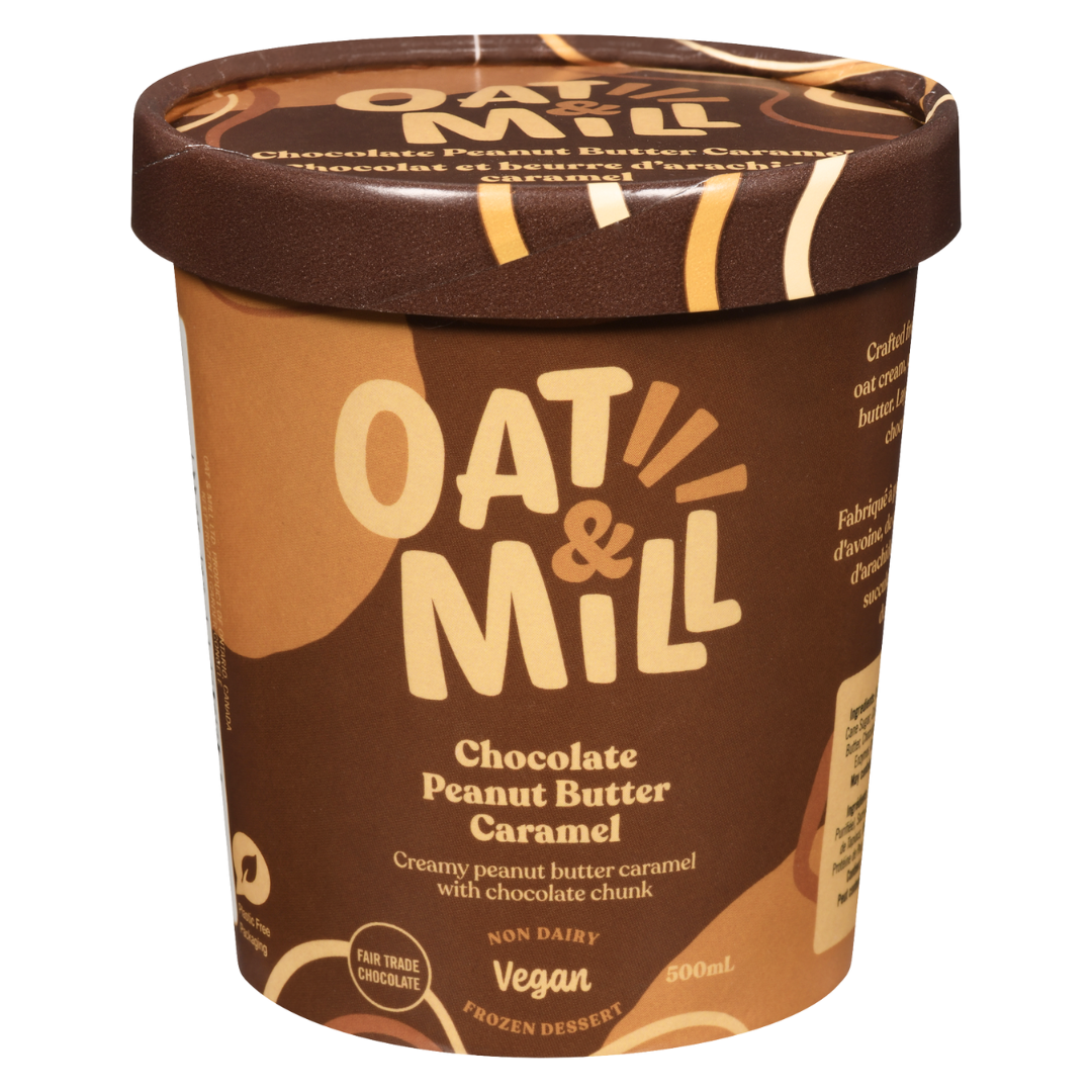 Oat & Mill Chocolate, Peanut and Caramel Ice Cream / 500ml
