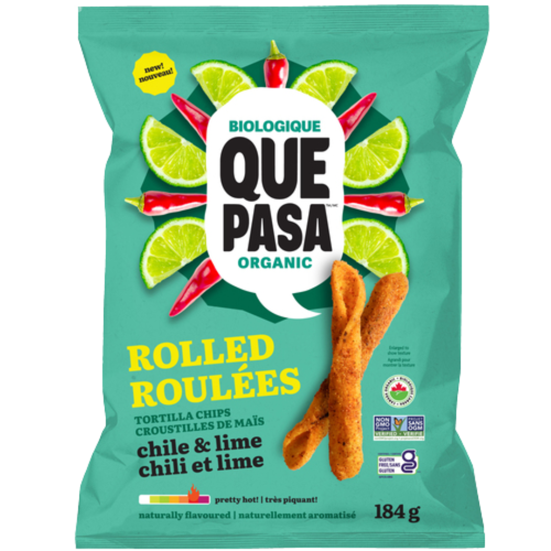 Que Pasa Rolled Chili & Lime Tortilla Chips / 184g