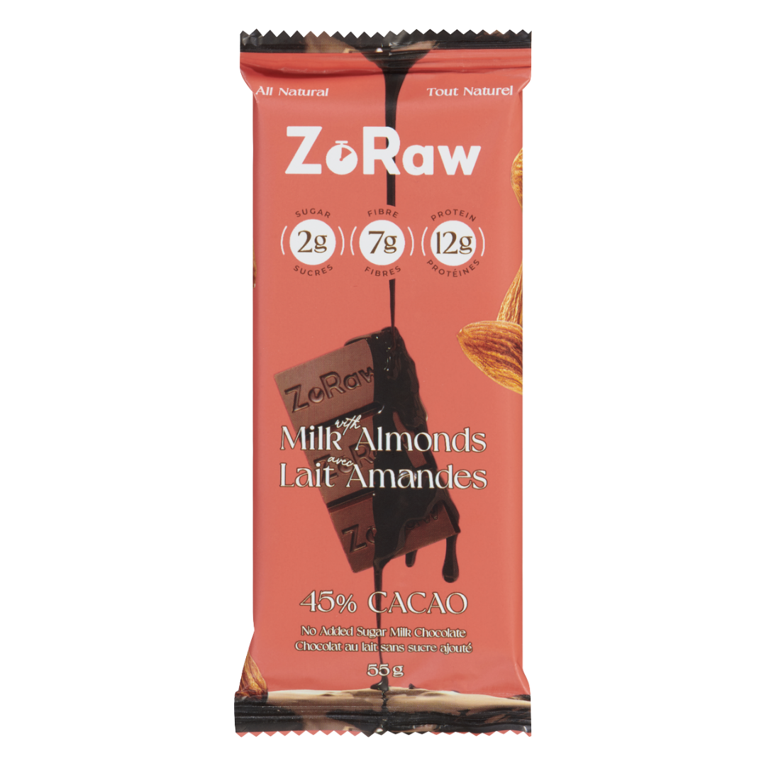 ZoRaw Milk Chocolate with Almonds / 55g