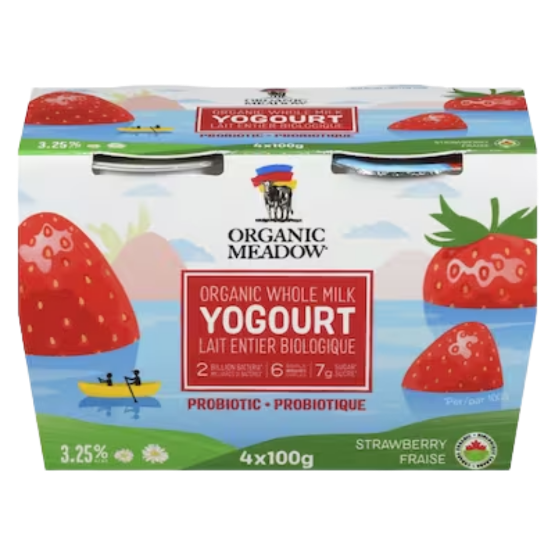 Organic Meadow Whole Milk Strawberry Yogurt / 4x100g