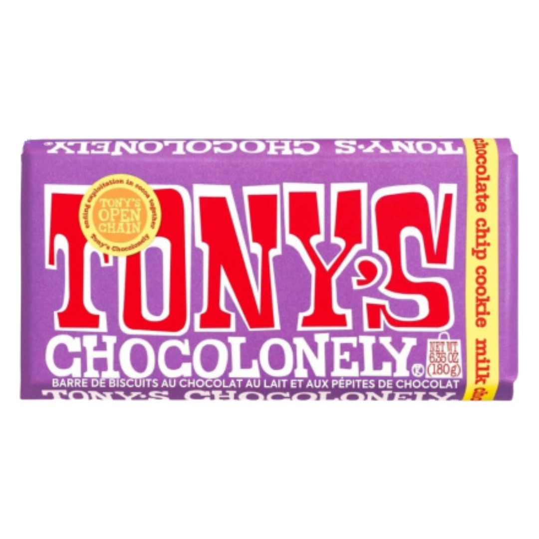 Tony's Chocolonely Milk Chocolate Cookie Bar with Chocolate Chips / 180g