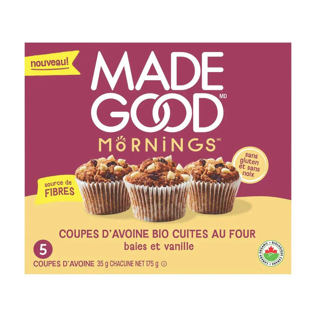 Made Good Mornings Organic Baked Oat Cups Berry & Vanilla / 175g
