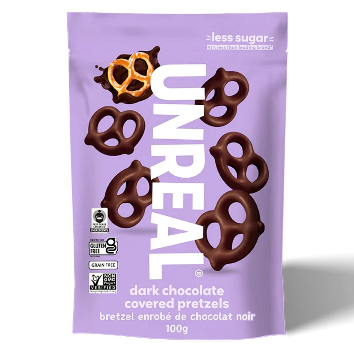 Unreal Dark Chocolate Covered Pretzels / 100g