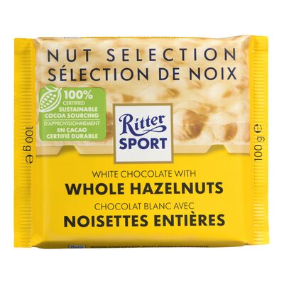 Ritter Sport White Chocolate with Whole Hazelnuts / 100g