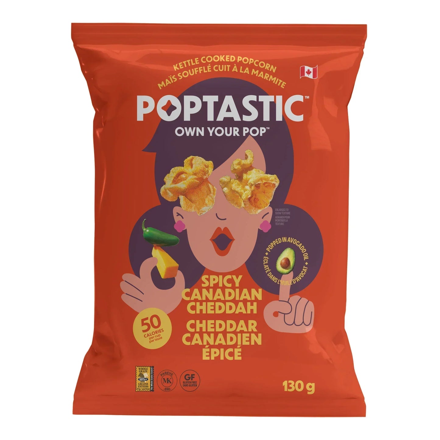 PopTastic Spicy Canadian Cheddar Popcorn / 130g