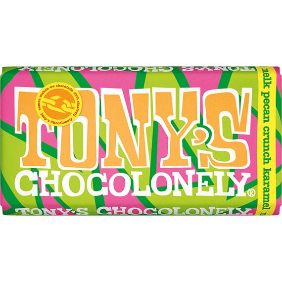 Tony's Chocolonely Milk Chocolate Pecan Caramel Feuilletine / 180g