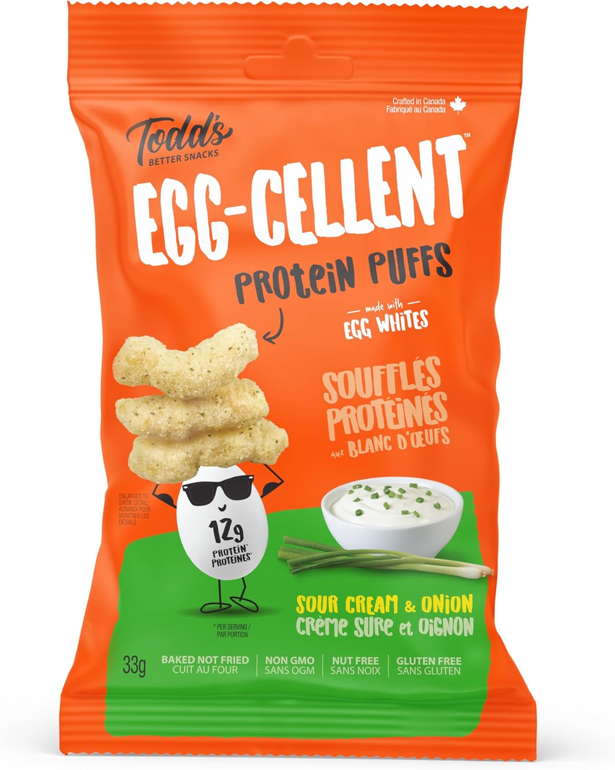 Todd's Egg-Cellent Protein Puffs Sour Cream and Onion / 33g