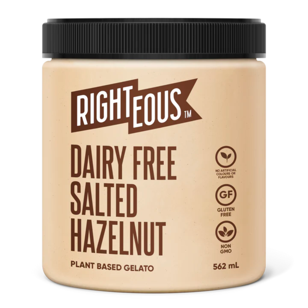 Righteous Dairy-Free Salted Hazelnut Gelato / 562ml