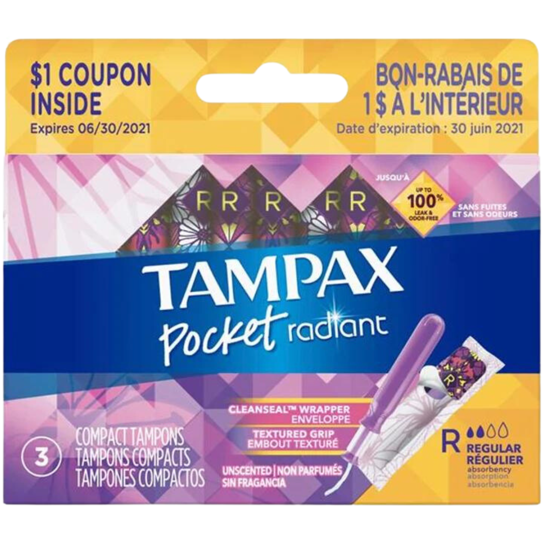 Tampax Regular Compact Tampons Unscented / 3 count