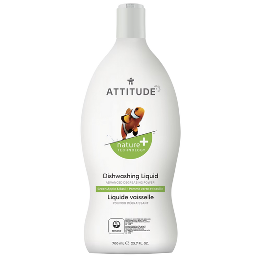 Attitude Green Apple and Basil Dishwashing Liquid / 700ml