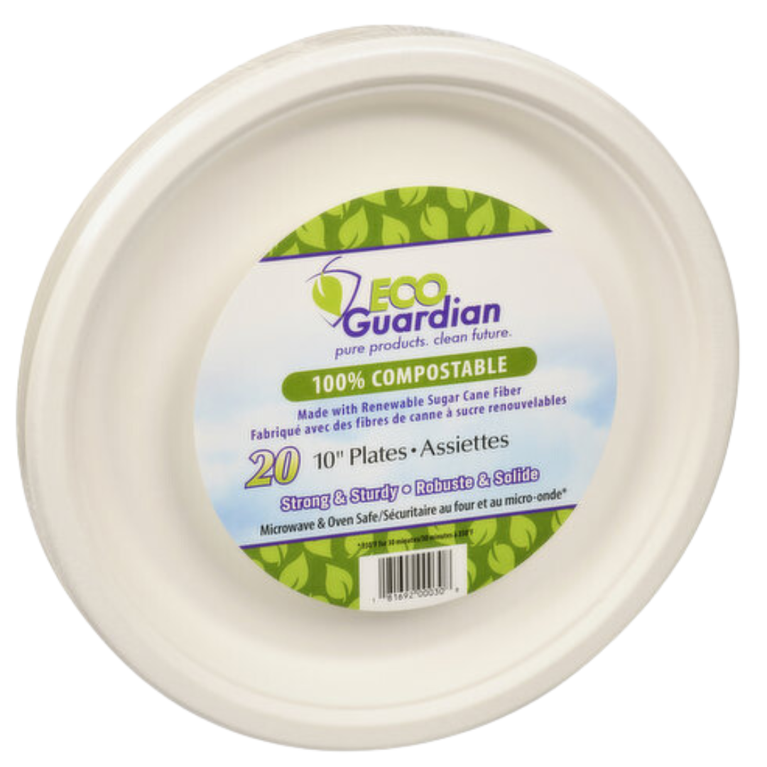 Eco Guardian Compostable Plates 10'' / 20ct