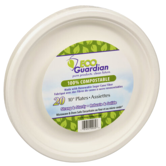 Eco Guardian Compostable Plates 10'' / 20ct