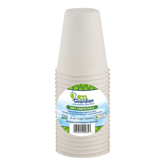 Eco Guardian 8oz Compostable Cups / 20ct