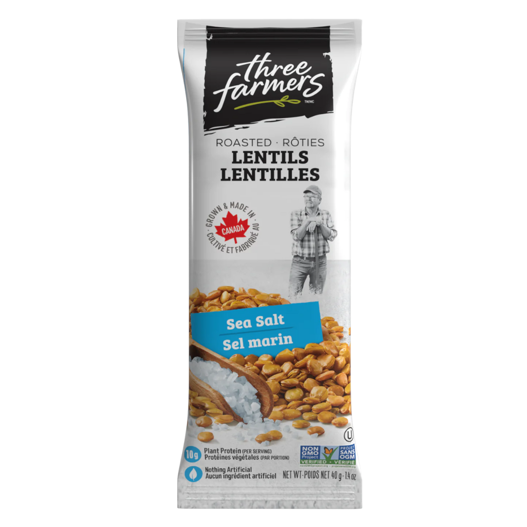 Three Farmers Lentils with Sea Salt Snack Size / 40g