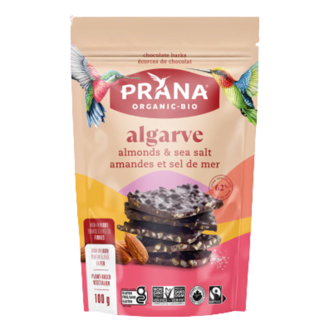 Prana Algarve Almonds and Chocolate Bark with Sea Salt / 100g