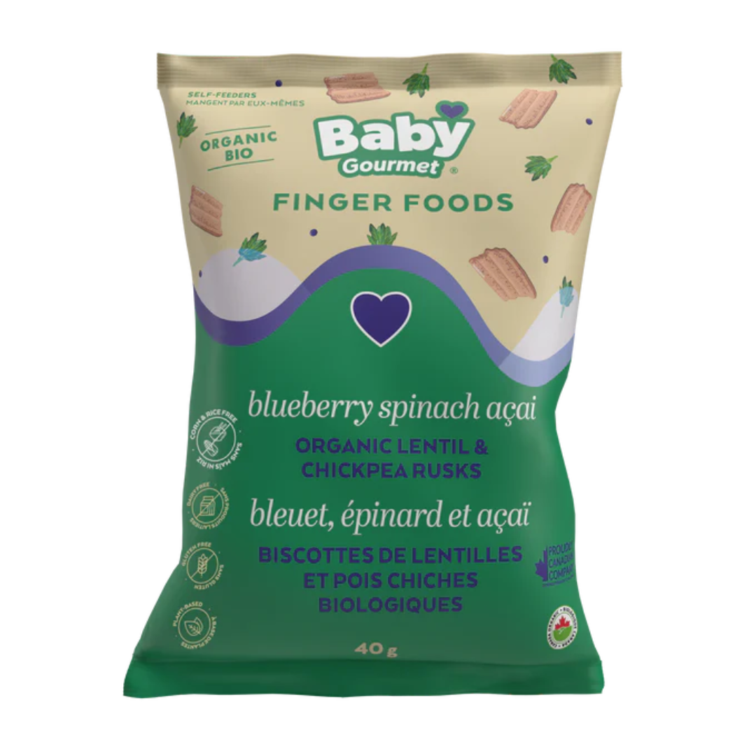 Baby Gourmet Spinach, Acai and Blueberry Rusks / 40g