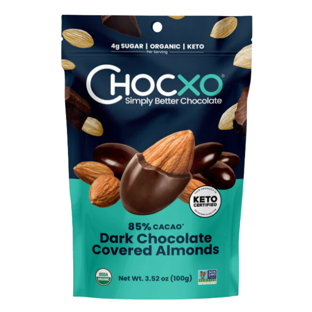 Chocxo Almonds coated in dark chocolate / 100g