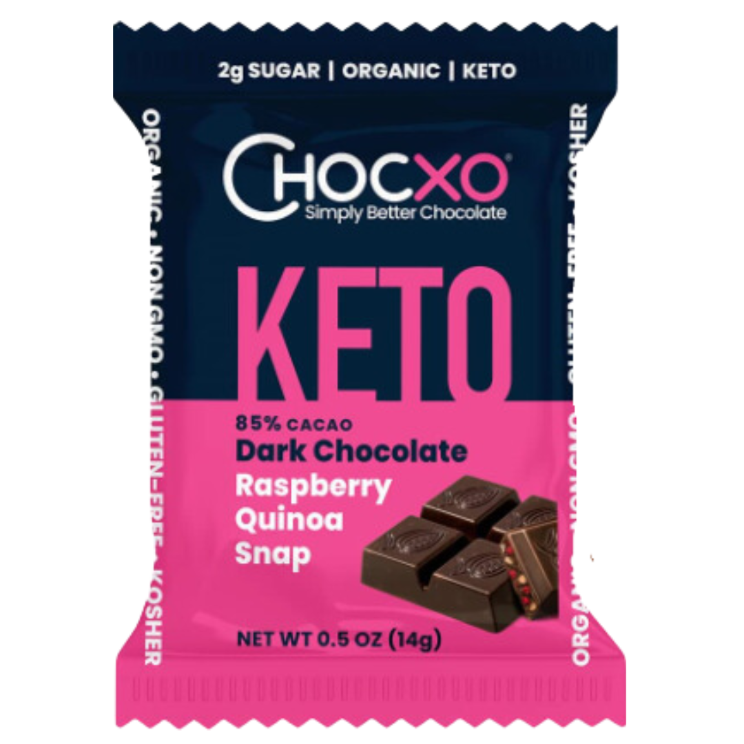 Chocxo Mini Snaps Dark Chocolate Raspberry Quinoa / 14g