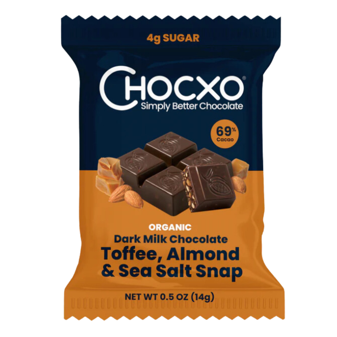 Chocxo Dark Chocolate with Caramel, Almonds and Sea Salt Unit / 14g