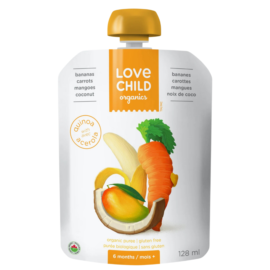 Love Child Banana Carrot Mango Coconut Pouch / 128ml