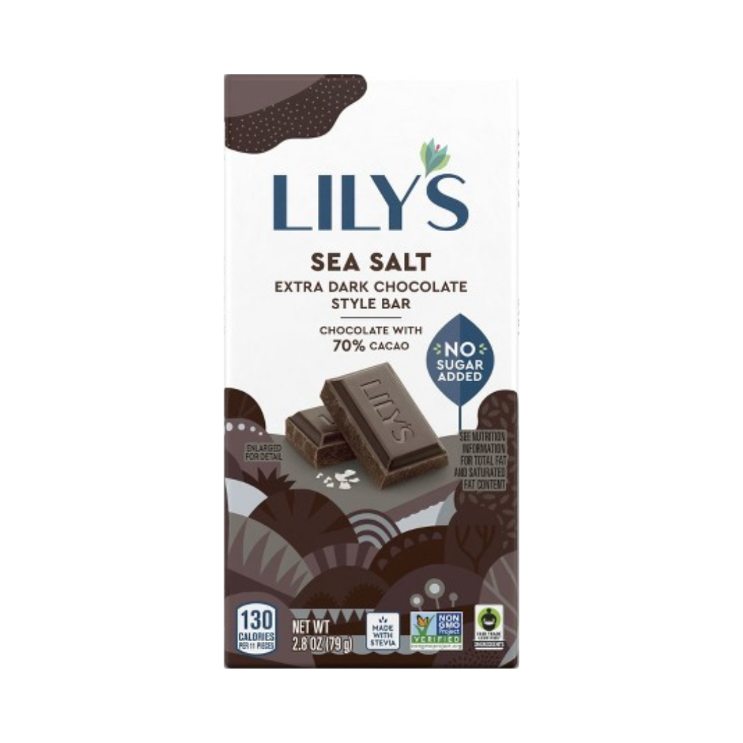Lily's Extra Dark Chocolate Style Bar with Sea Salt / 80g