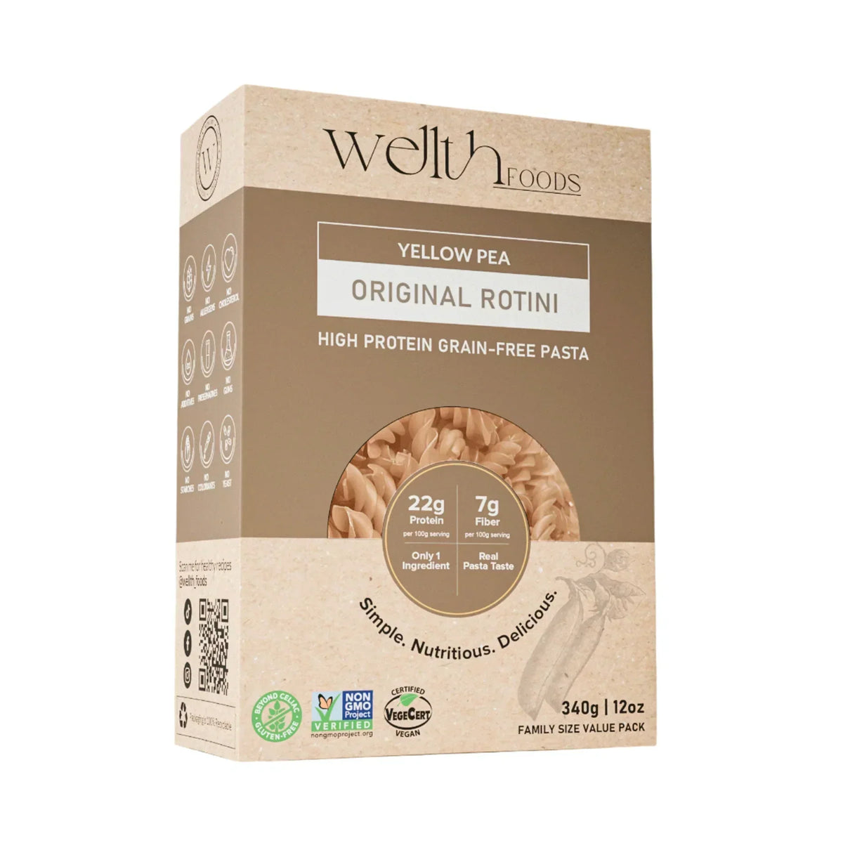 Wellth Foods Rotini Original / 340g