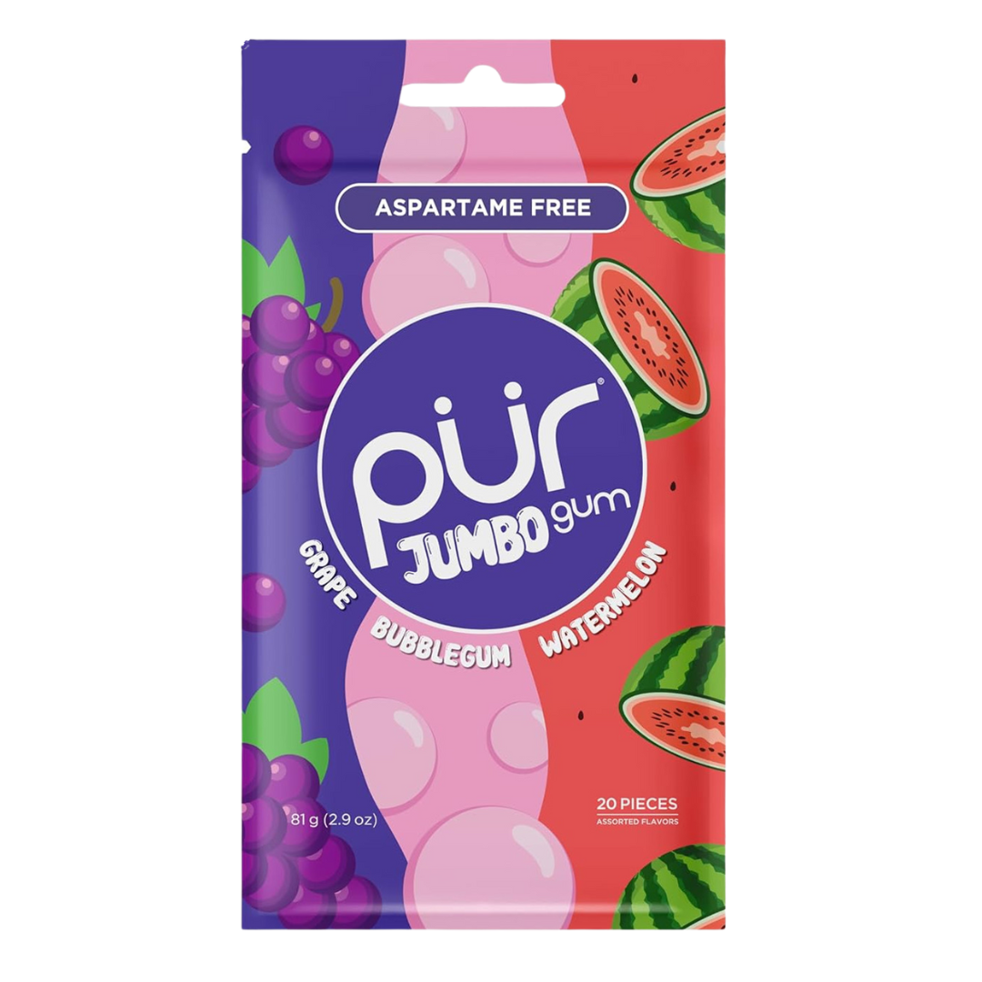 Pur Gum Jumbo Grape Bubblegum Watermelon / 81g