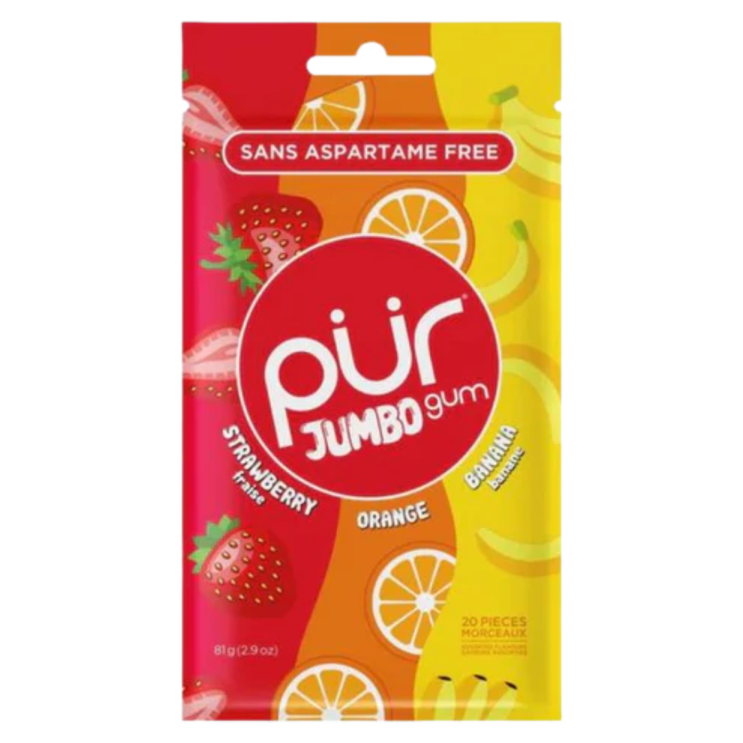 Pur Gum Jumbo Strawberry Orange Banana / 81g