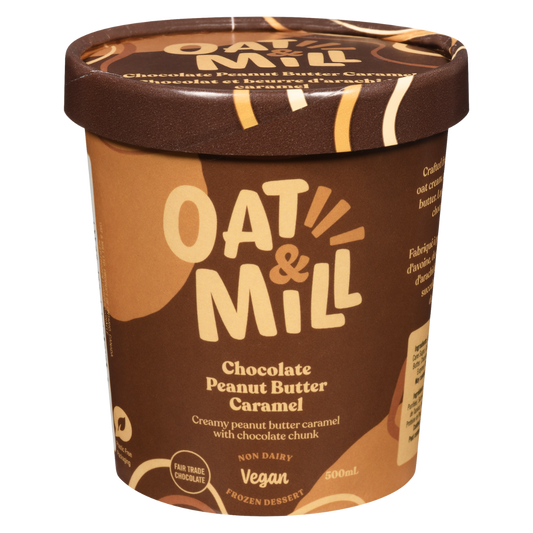 Oat & Mill Chocolate, Peanut and Caramel Ice Cream / 500ml