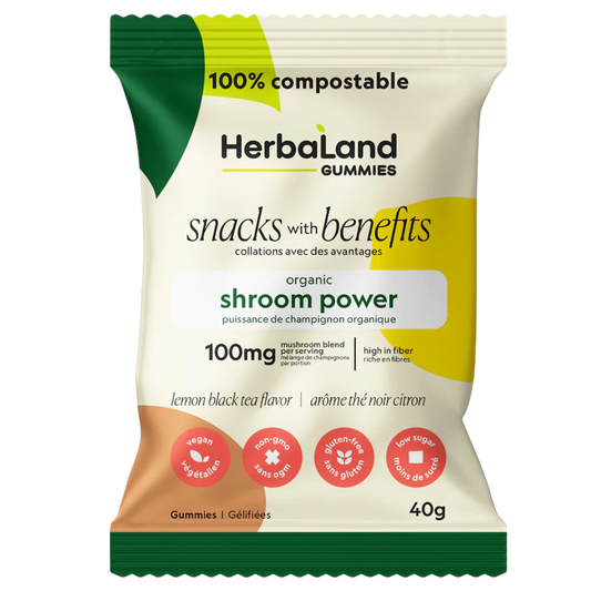 Herbaland Power Mushroom with Lemon and Black Tea Gummies / 40g