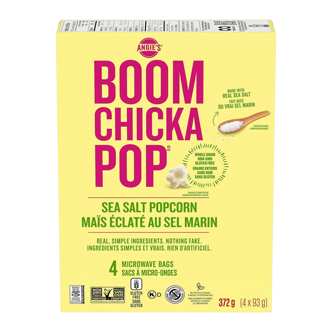 Angie's Artisan Boom Chicka Pop Microwave Popcorn with Sea Salt / 372g