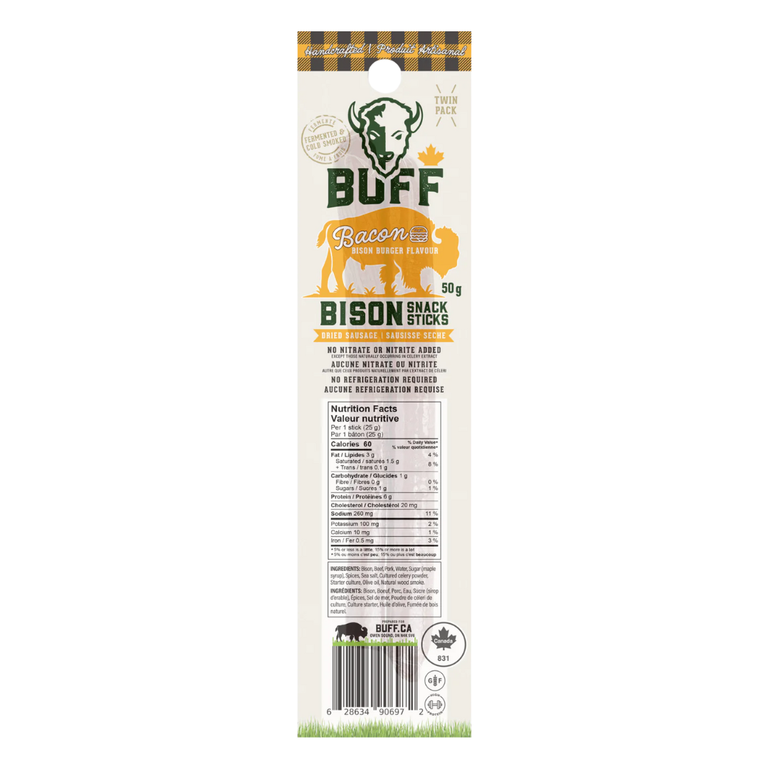 Buff Bison Snack Stick Bacon Burger / 50g