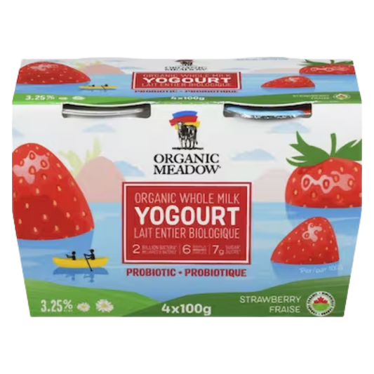 Organic Meadow Whole Milk Strawberry Yogurt / 4x100g