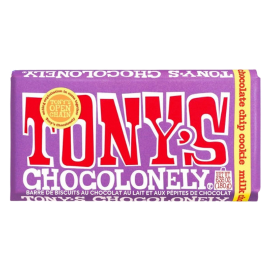 Tony's Chocolonely Milk Chocolate Cookie Bar with Chocolate Chips / 180g