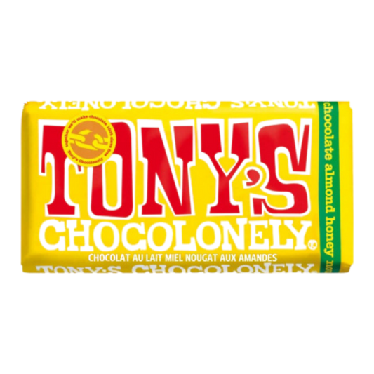 Tony's Chocolonely Milk Chocolate with Honey, Nougat and Almonds / 180g