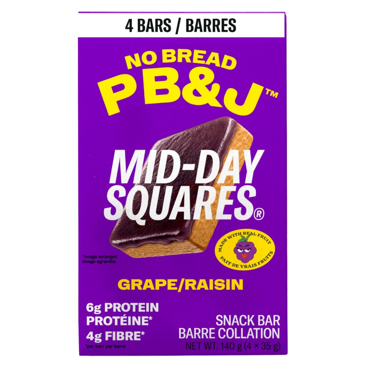 Mid-Day Squares Functional Square Grape No Bread PB&J / 4x33g